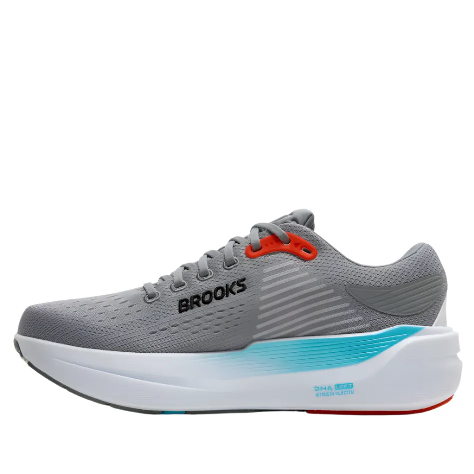 Brooks Men's Ghost Max 3 Running Shoes in Primer Grey/Antarctica/Red AW25 soccer - compatible running shoes Health - oriented