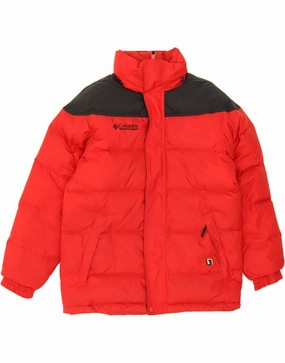 COLUMBIA Boys Padded Jacket 14-15 Years Red Colourblock Nylon popular in Asia
