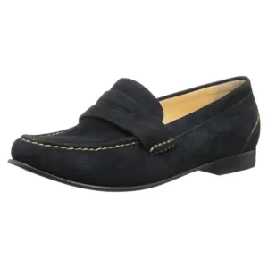 Women's Monroe Penny Loafer In Black Suede Path Strong