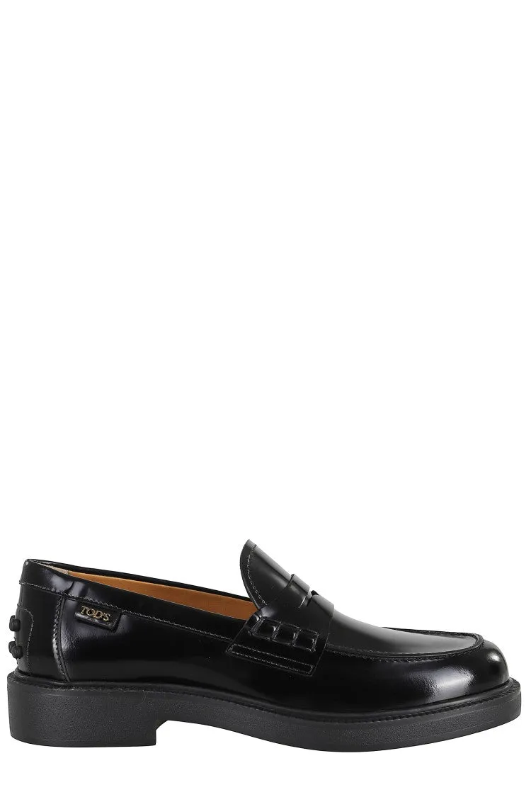 Cushion Technology Urban Breeze Polished Leather Loafers With Grommet-Detail Heel