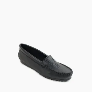 Women's Deerskin Gore Front Moccasin In Black Soft Dash Street Way