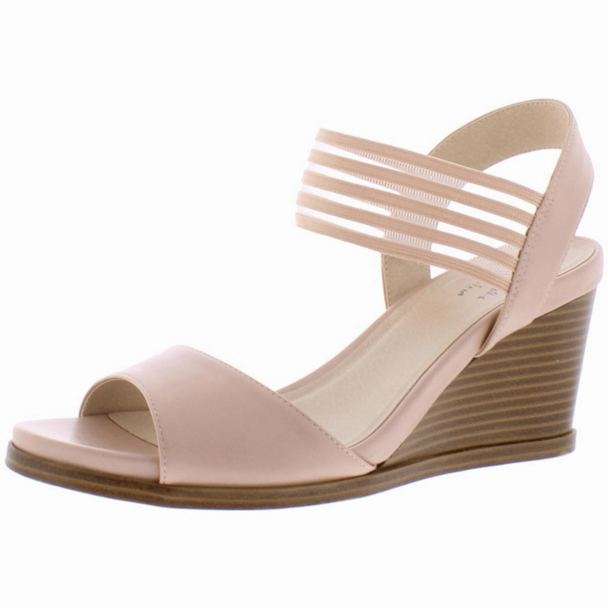 Blaze Womens Faux Leather Dressy Wedge Sandals Run Sole