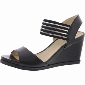 Stride Sure Comfort Cushion Blaze Womens Faux Leather Dressy Wedge Sandals