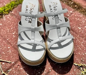Bahia Rope Wedge In White Suede sole