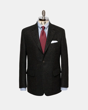 Dapper Appeal Refined Look Wear Made-in-Canada Dark Green Marl Shaggy Dog Scottish Shetland Sport Coat
