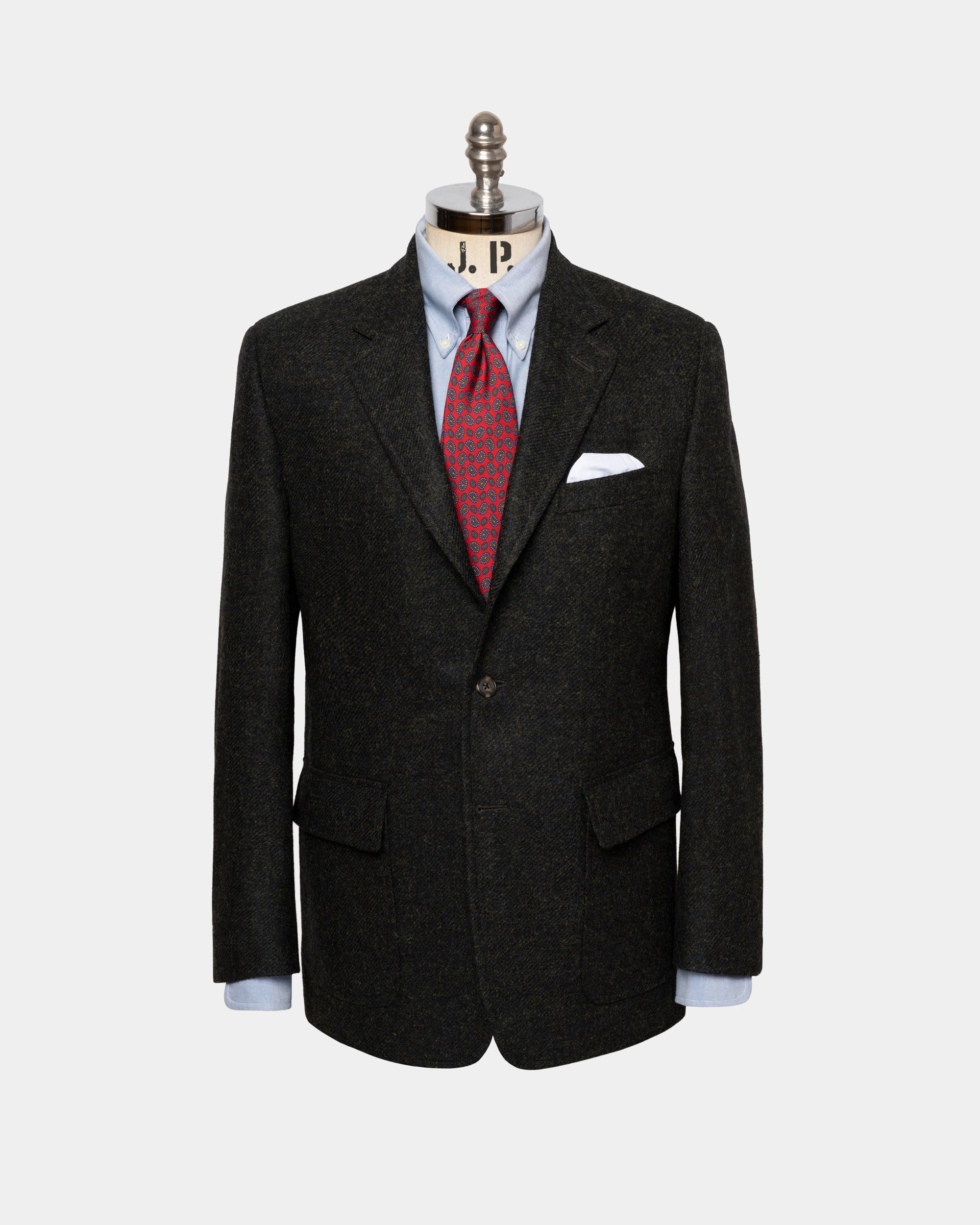 Dapper Appeal Refined Look Wear Made-in-Canada Dark Green Marl Shaggy Dog Scottish Shetland Sport Coat