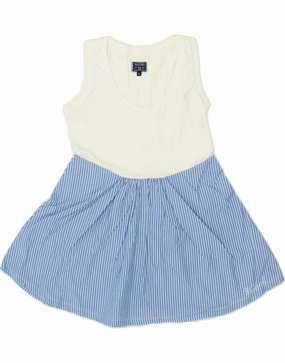 Petite friendly WOOLRICH Girls A-Line Dress 7-8 Years Small White Colourblock Cotton