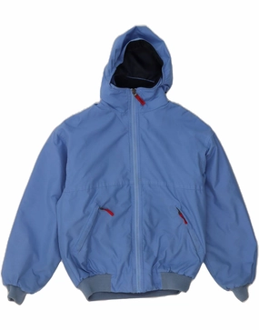 MUSTO Boys Hooded Bomber Jacket 11-12 Years Blue Polyester Weatherproof Zippers