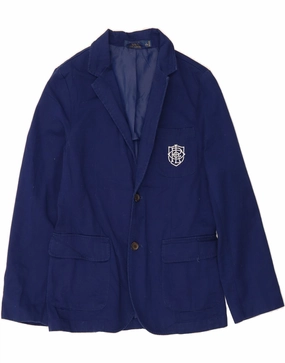Chilly Commute POLO RALPH LAUREN Boys 2 Button Blazer Jacket 14-15 Years Large Navy Blue