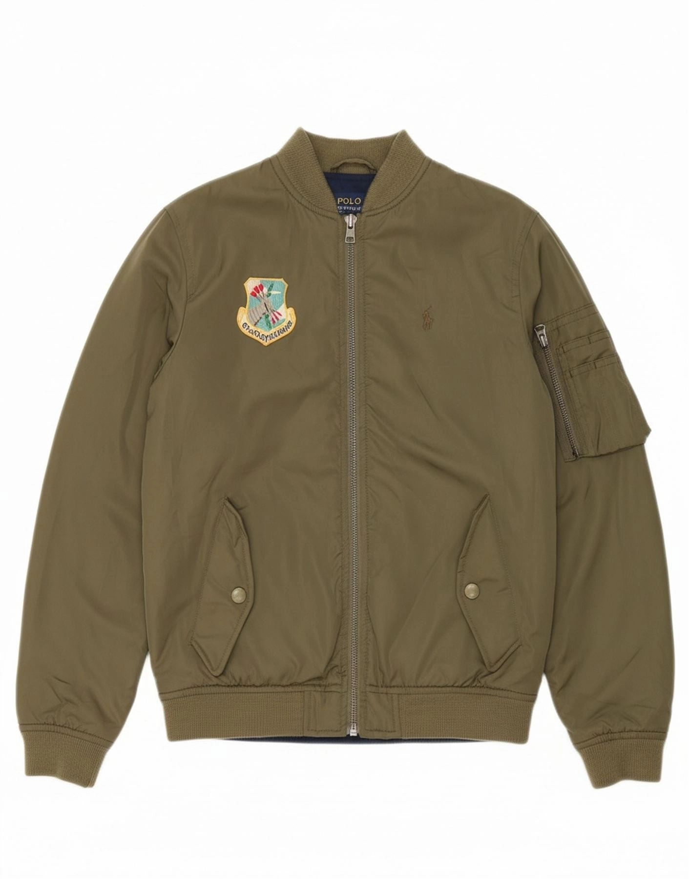 POLO RALPH LAUREN Boys Bomber Jacket 14-15 Years Large Khaki suitable for award ceremonies Soft Texture