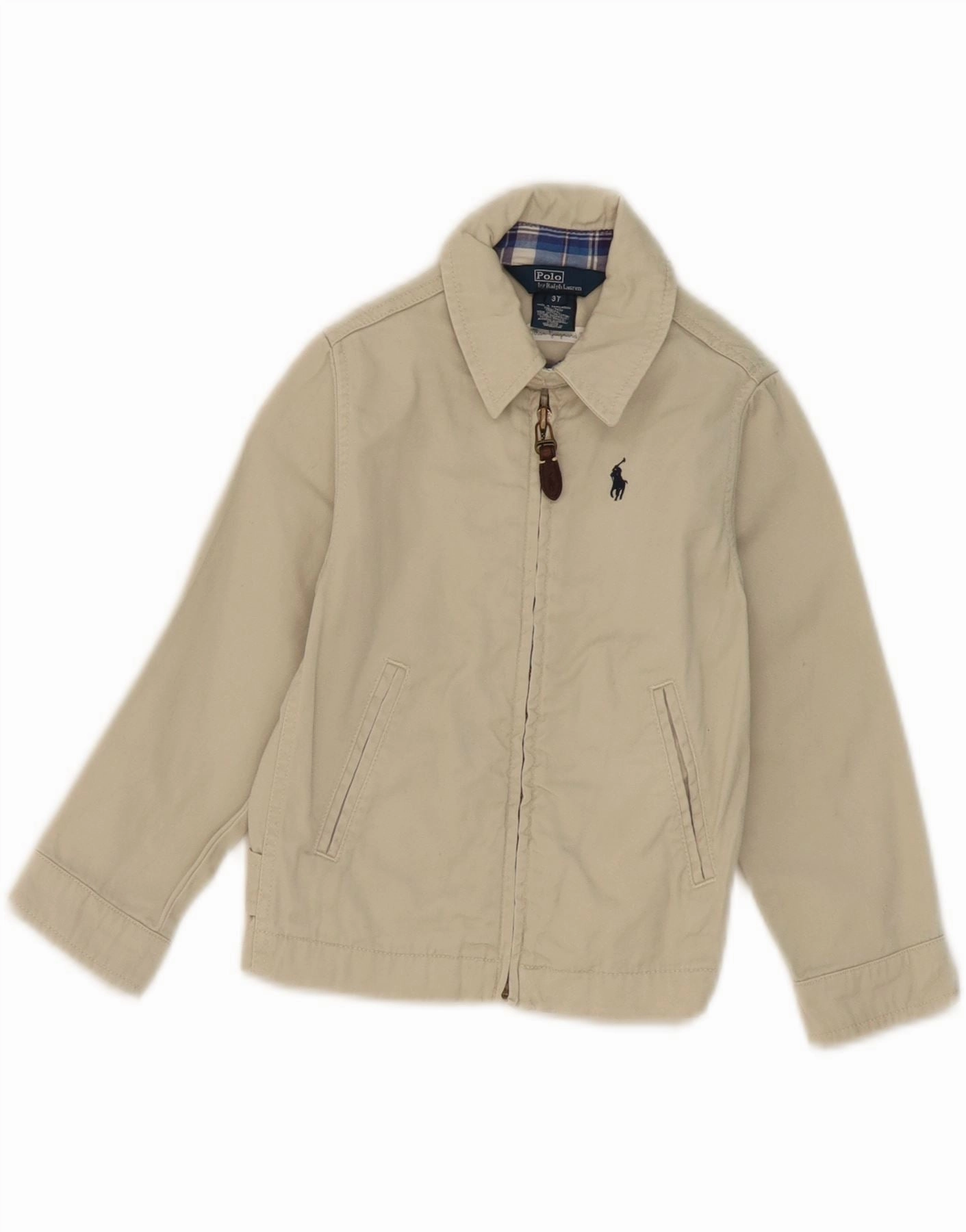 POLO RALPH LAUREN Boys Bomber Jacket 2-3 Years Beige Cotton Rain Shield