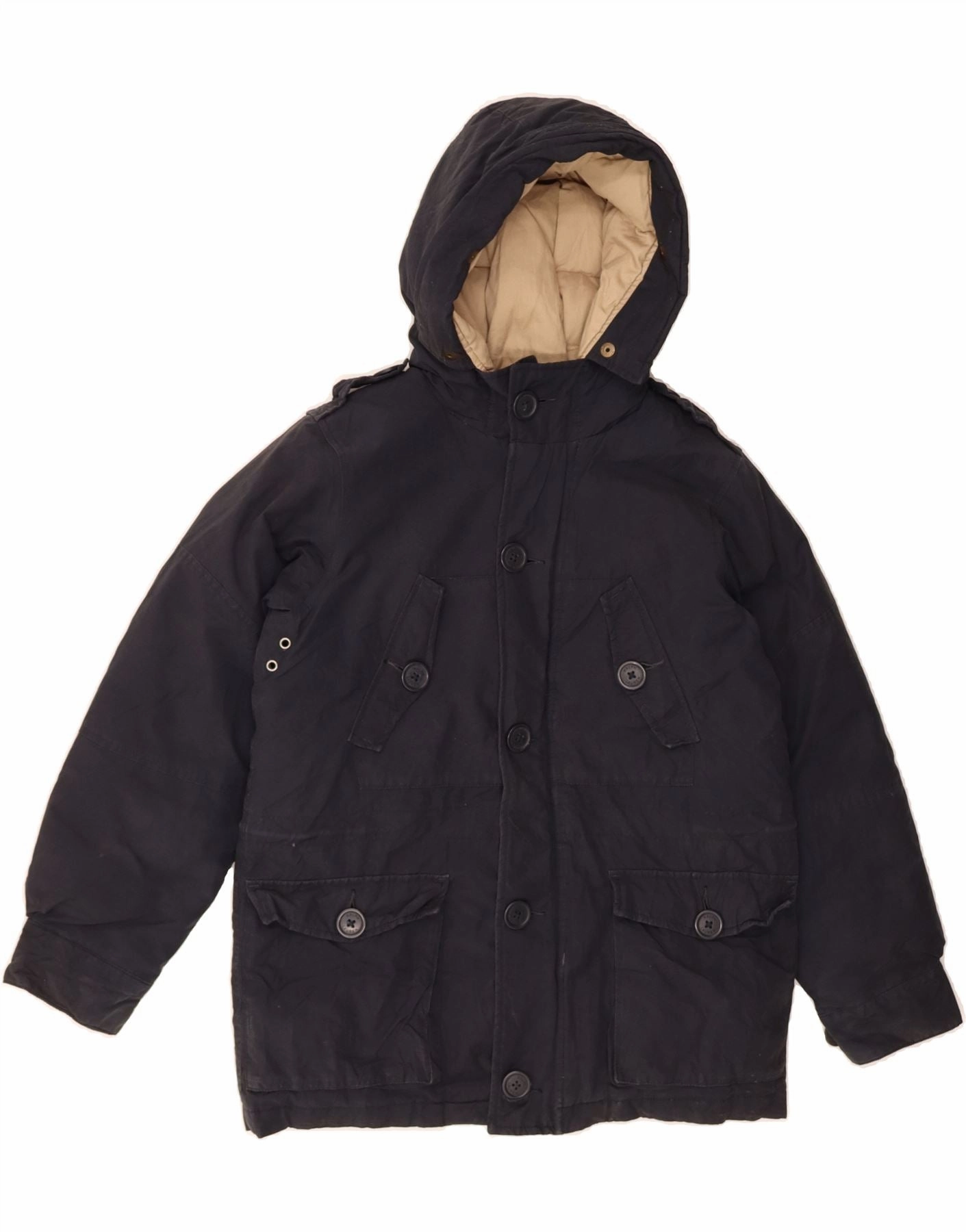 Outdoor Style Service POLO RALPH LAUREN Boys Hooded Padded Jacket 12-13 Years Medium Navy Blue