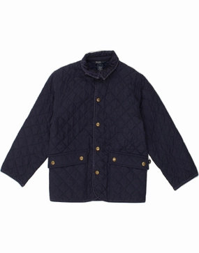 POLO RALPH LAUREN Boys Quilted Jacket 5-6 Years Navy Blue Polyester Walk