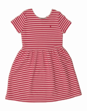 POLO RALPH LAUREN Girls Basic Dress 8-9 Years Medium  Pink Striped One Piece Look Urban Feel