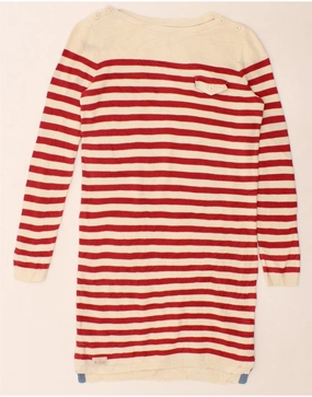 POLO RALPH LAUREN Girls Jumper Dress 12-13 Years Large Red Striped Versatile Cut