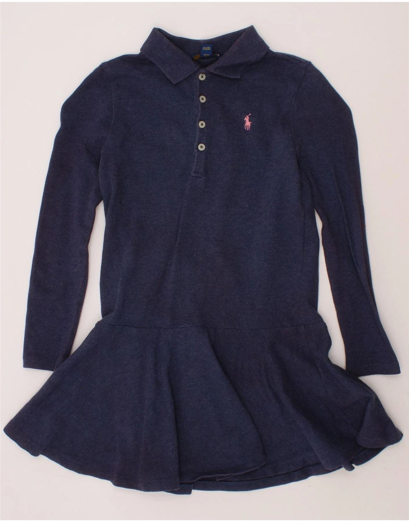 Cozy Tones Japan Line POLO RALPH LAUREN Girls Long Sleeve Polo Dress 5-6 Years Navy Blue