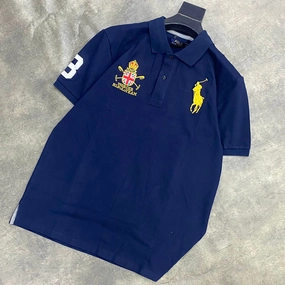 Polo Ralph Lauren Navy Blue Cross Mallet Polo VintageWash