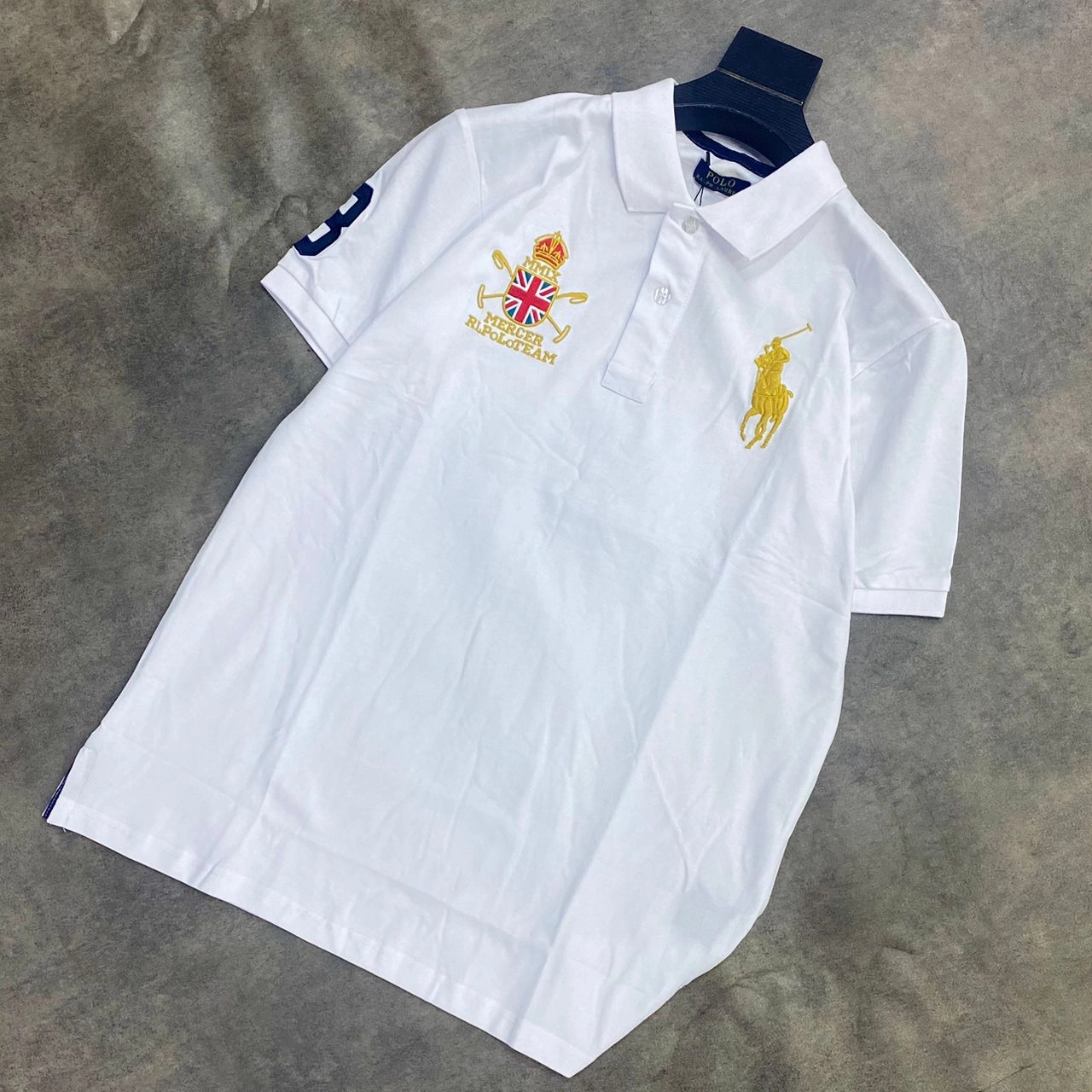 Polo Ralph Lauren White Cross Mallet Polo Stylish Layering Comfy All-Day