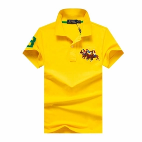 Polo Ralph Lauren Yellow Flying Pony Men Polo Street Smart Sleek Fit