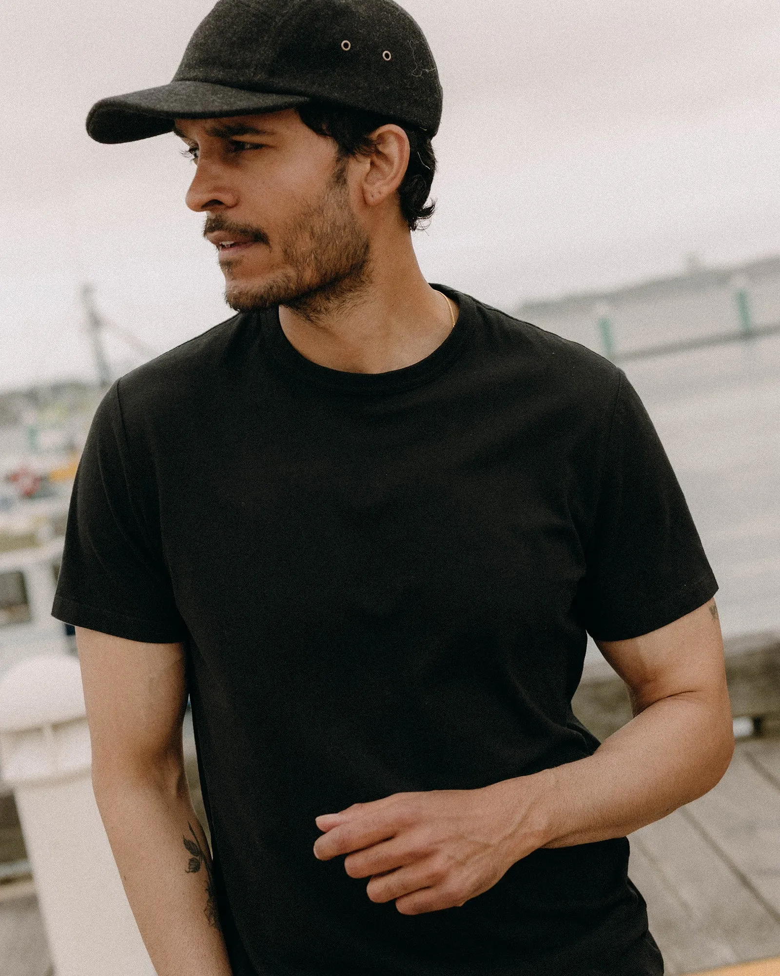 The Organic Cotton Tee in Black Eco Certified Fiber