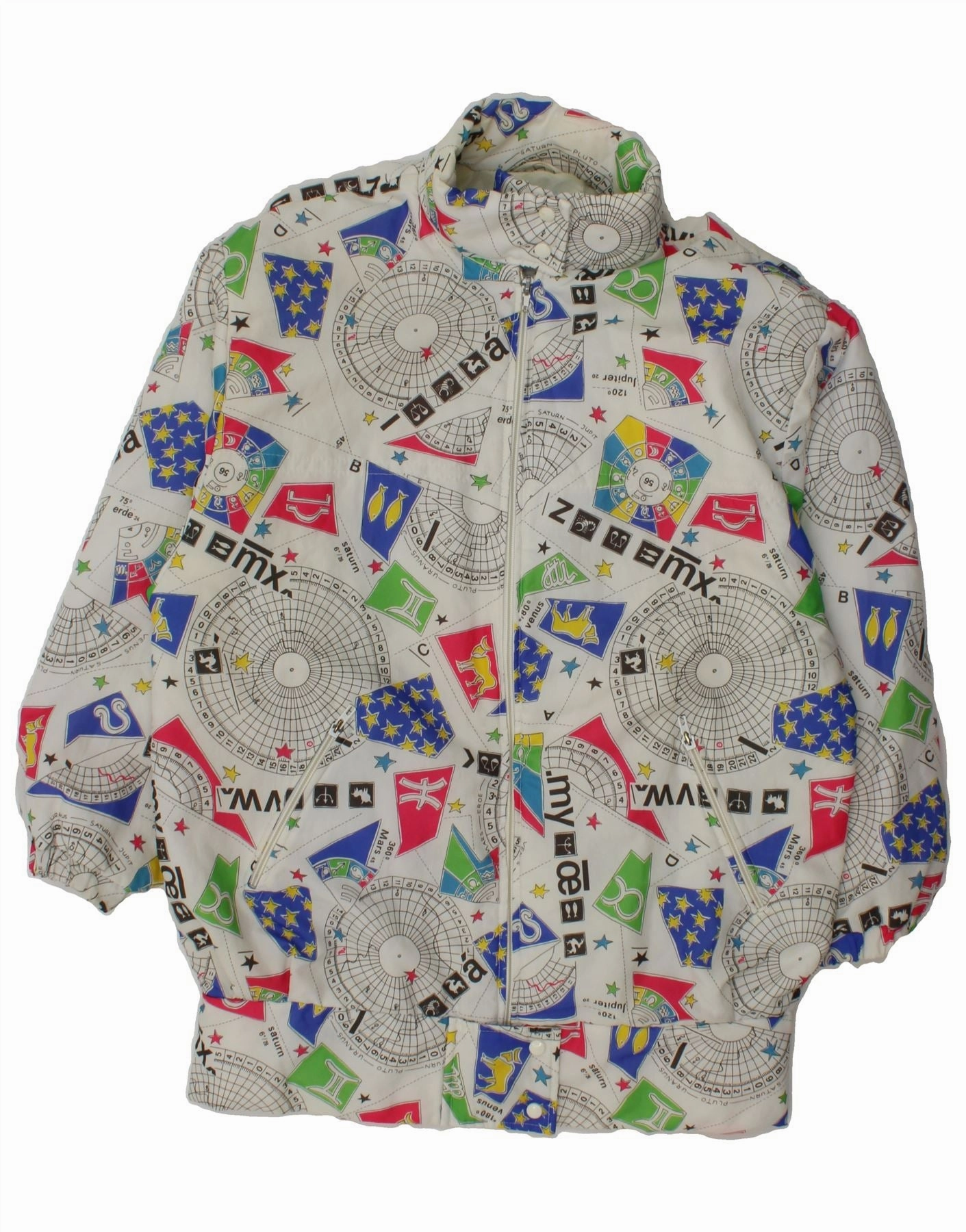 Stretch Enhanced Mobility Pilates VINTAGE Boys Abstract Pattern Overcoat 15-16 Years White