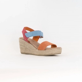 Women's Wedge Sandal In Pink All Comfort Cushioned Fit