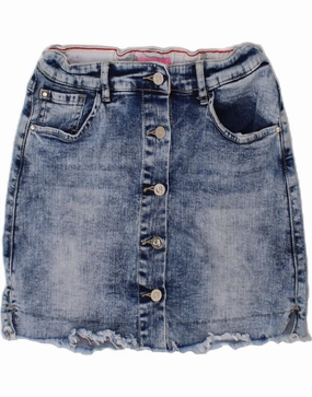 GAUDI Girls Denim Skirt 11-12 Years W25 Blue Cotton Chill Comfort