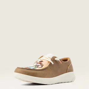 Women's Hilo Western Aloha Loafer - Medium In Brown Bomber Steady Step