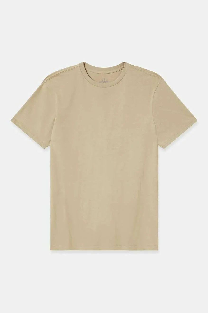 Breathable mesh lining Layered Sleeve Construction Premium Cotton S/S Tailored T-Shirt - Oatmeal