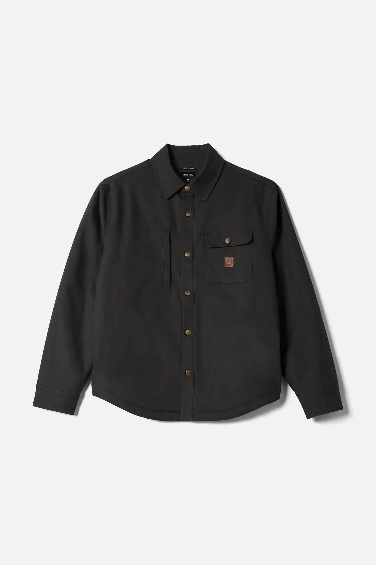 Builders Stretch L/S Overshirt - Washed Black Ventilated Back Panel
