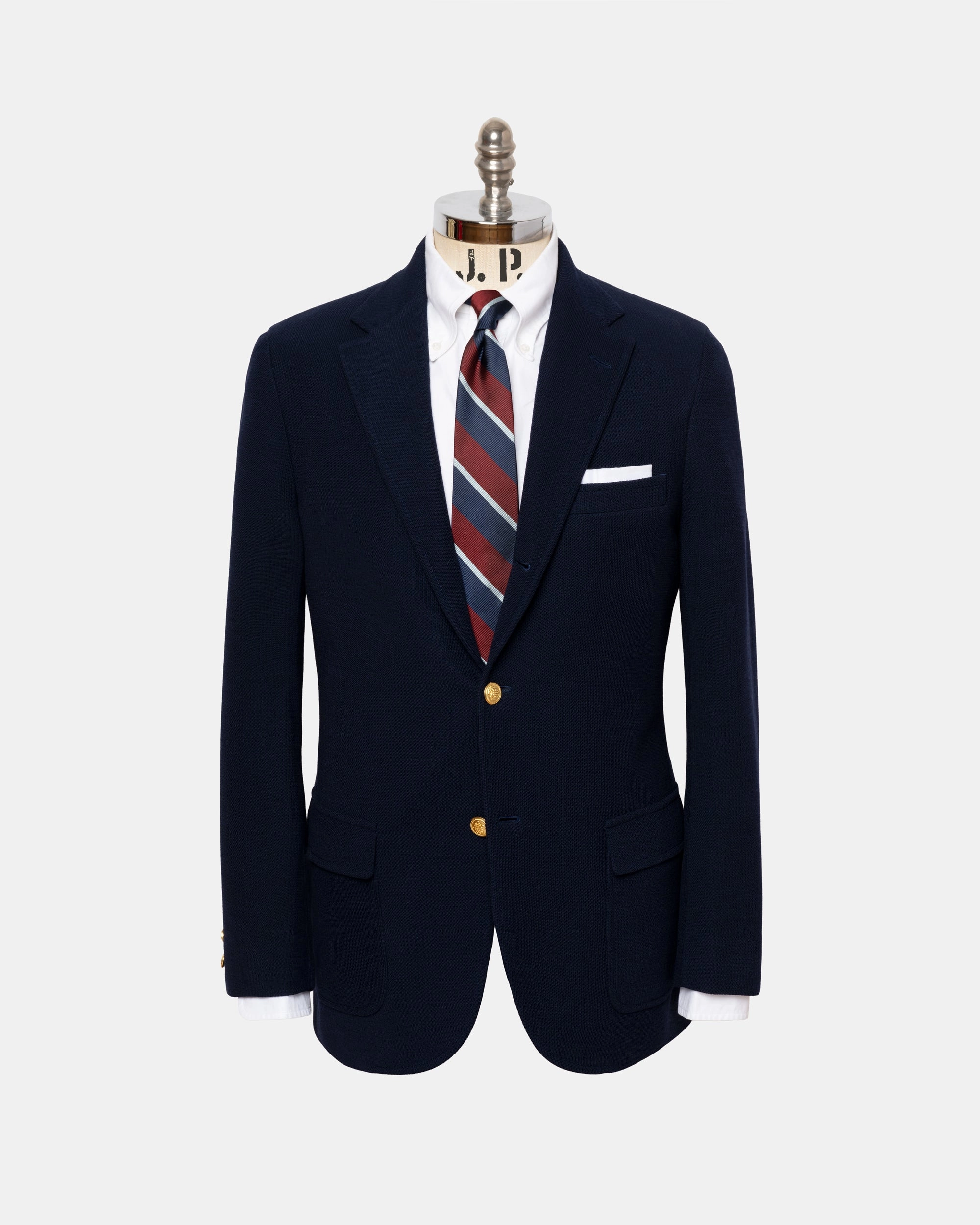 Tailored Layering Classic Design Wear Navy Knit Blazer