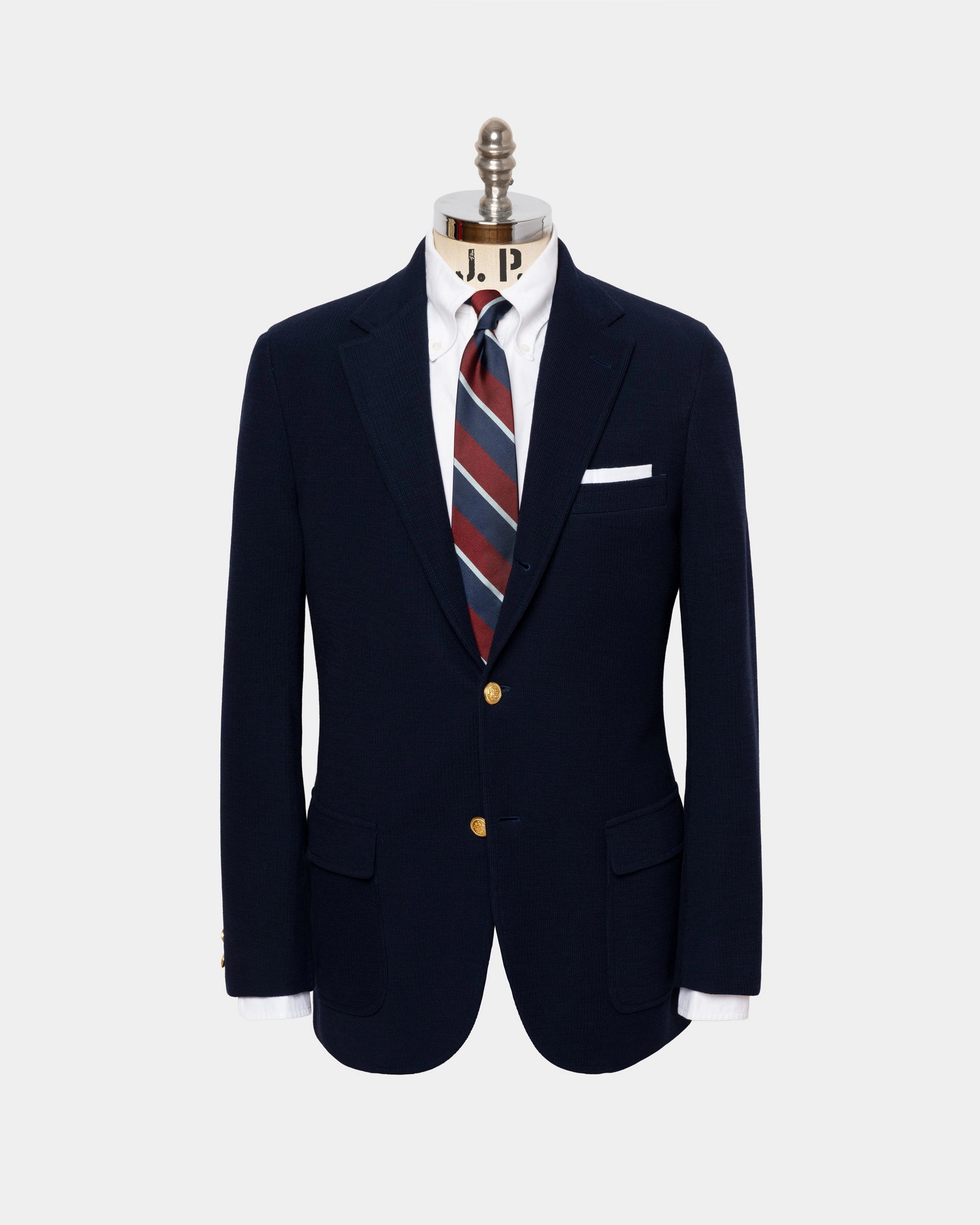 Sharp and Clean Navy Knit Blazer