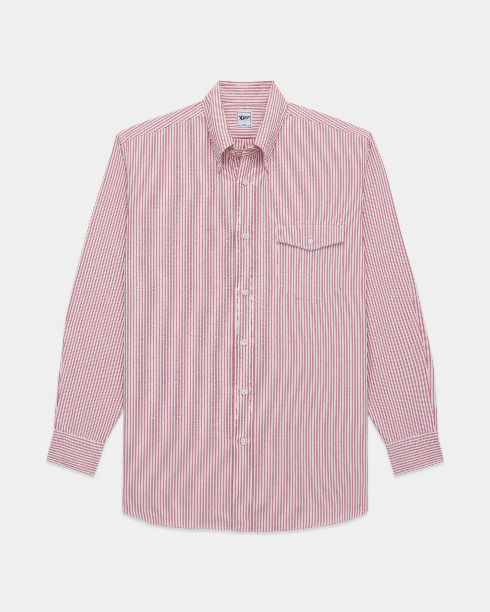 Moisture wicking Trendy Apparel Red Zephyr Oxford Striped Shirt - Trim Fit