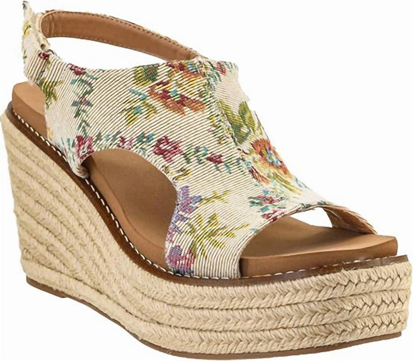 Women's Freddie Wedge Sandals In Sand Brocade Neutral Base