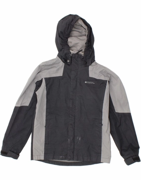 Leather MOUNTAIN WAREHOUSE Boys Hooded Rain Jacket 8-9 Years Black Colourblock