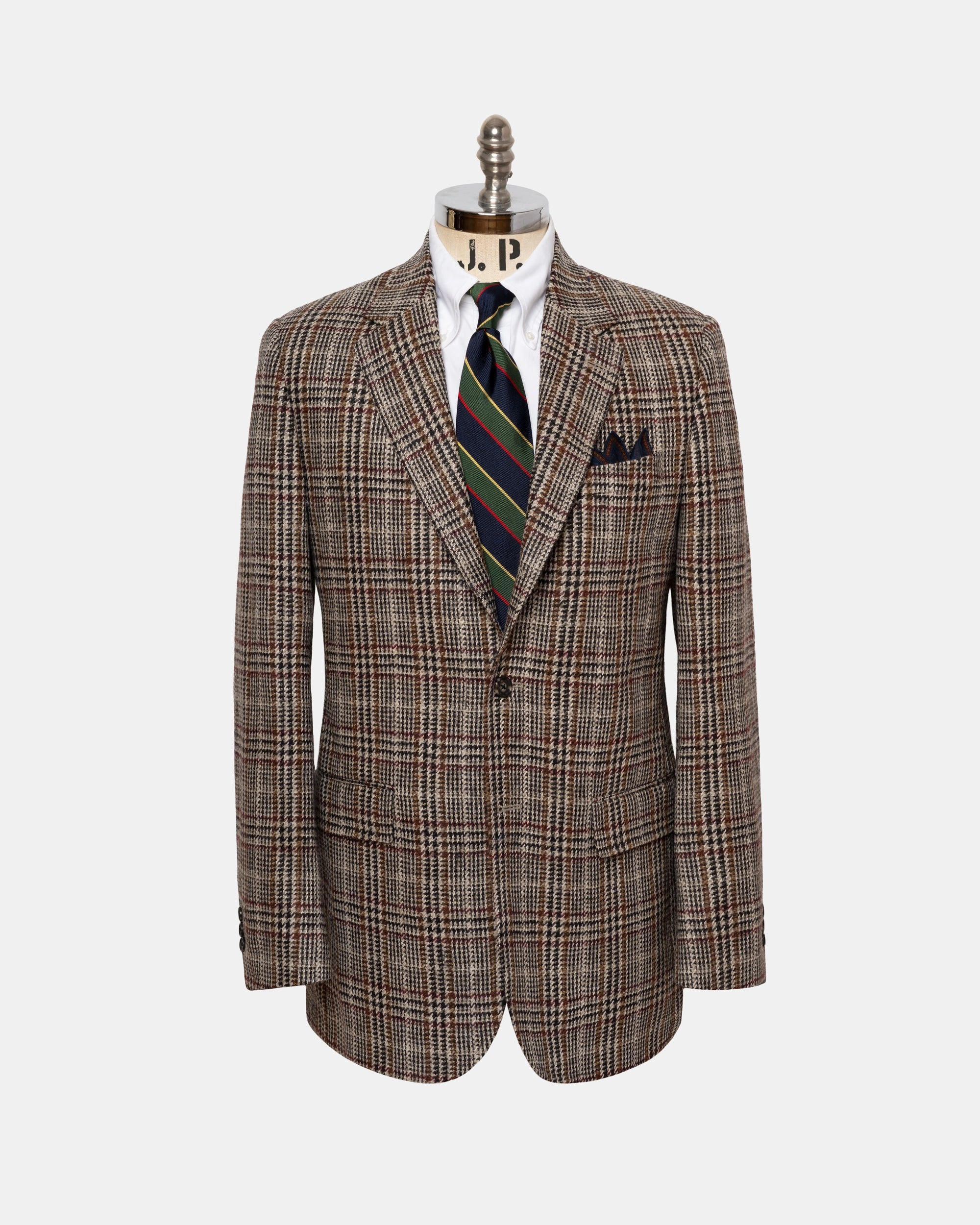 Tailored Business Wear Made-in-Canada Black & Tan Plaid Sport Coat