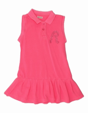 Smooth silhouette Sheer Light REPLAY Girls Graphic Sleeveless Polo Dress 3-4 Years Pink Cotton