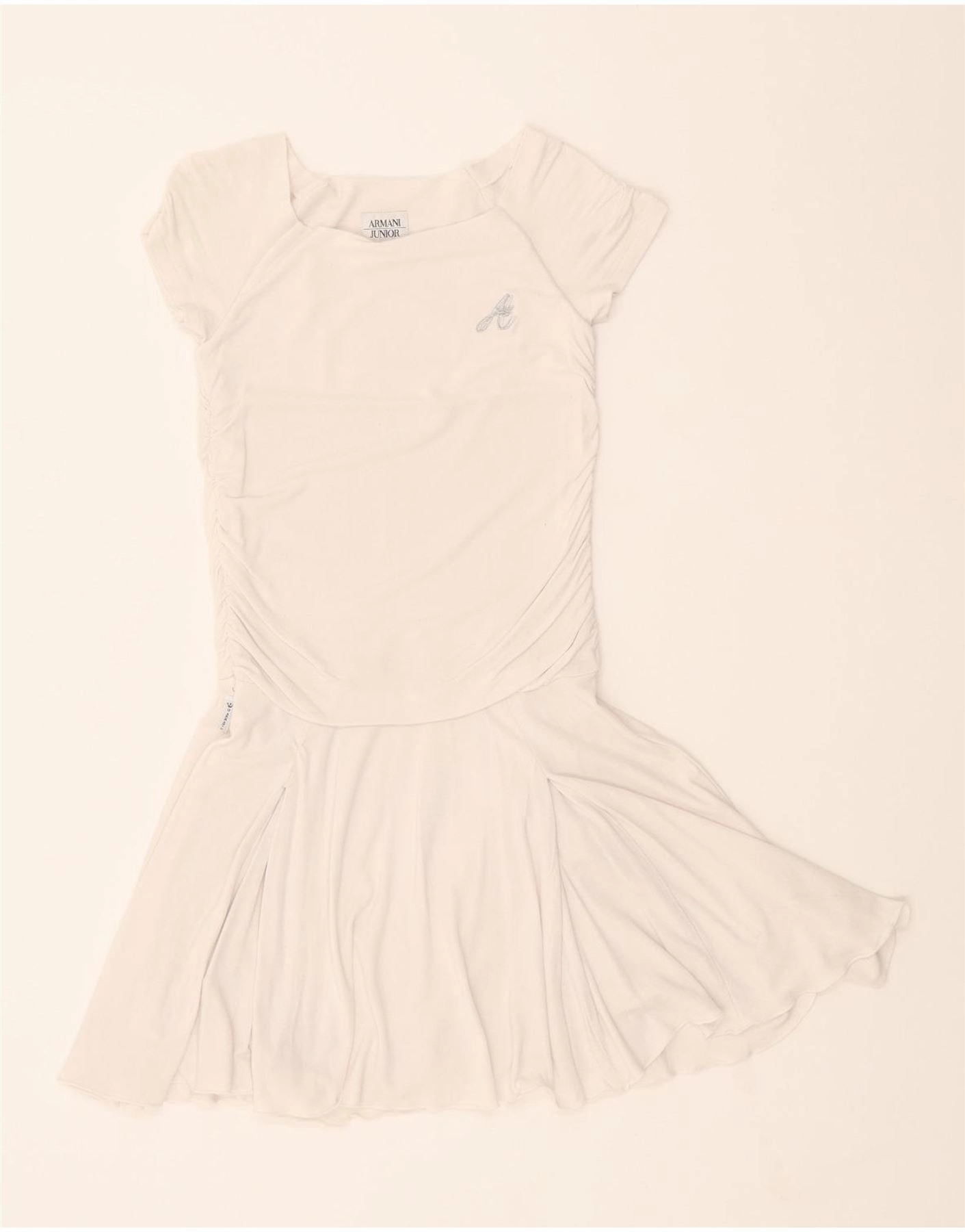 Cocktail Ready Lightweight and Breezy ARMANI Girls Drop Waist Dress 9-10 Years White Viscose