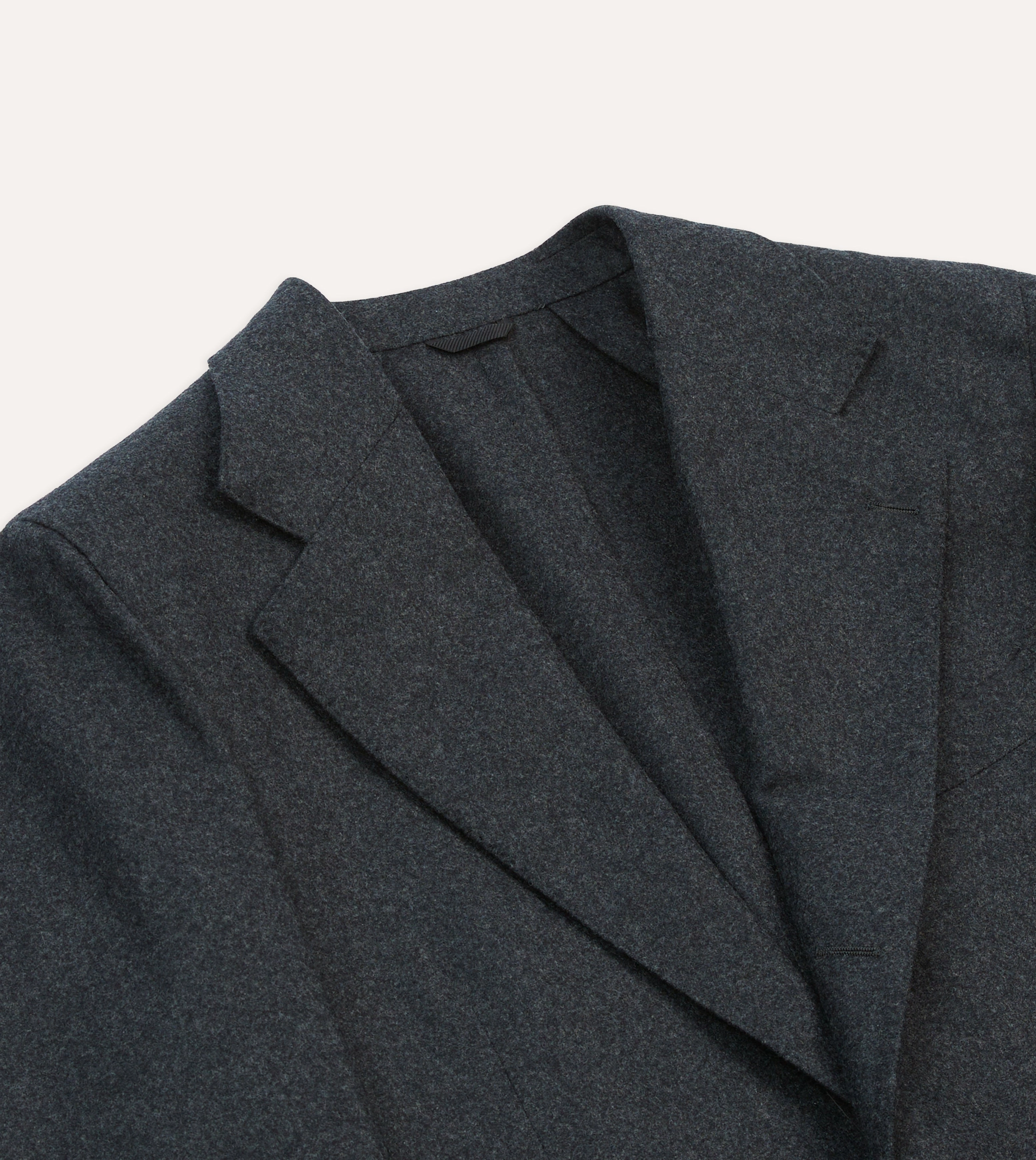 Sleek Professional Grey Wool Flannel Tailored Jacket