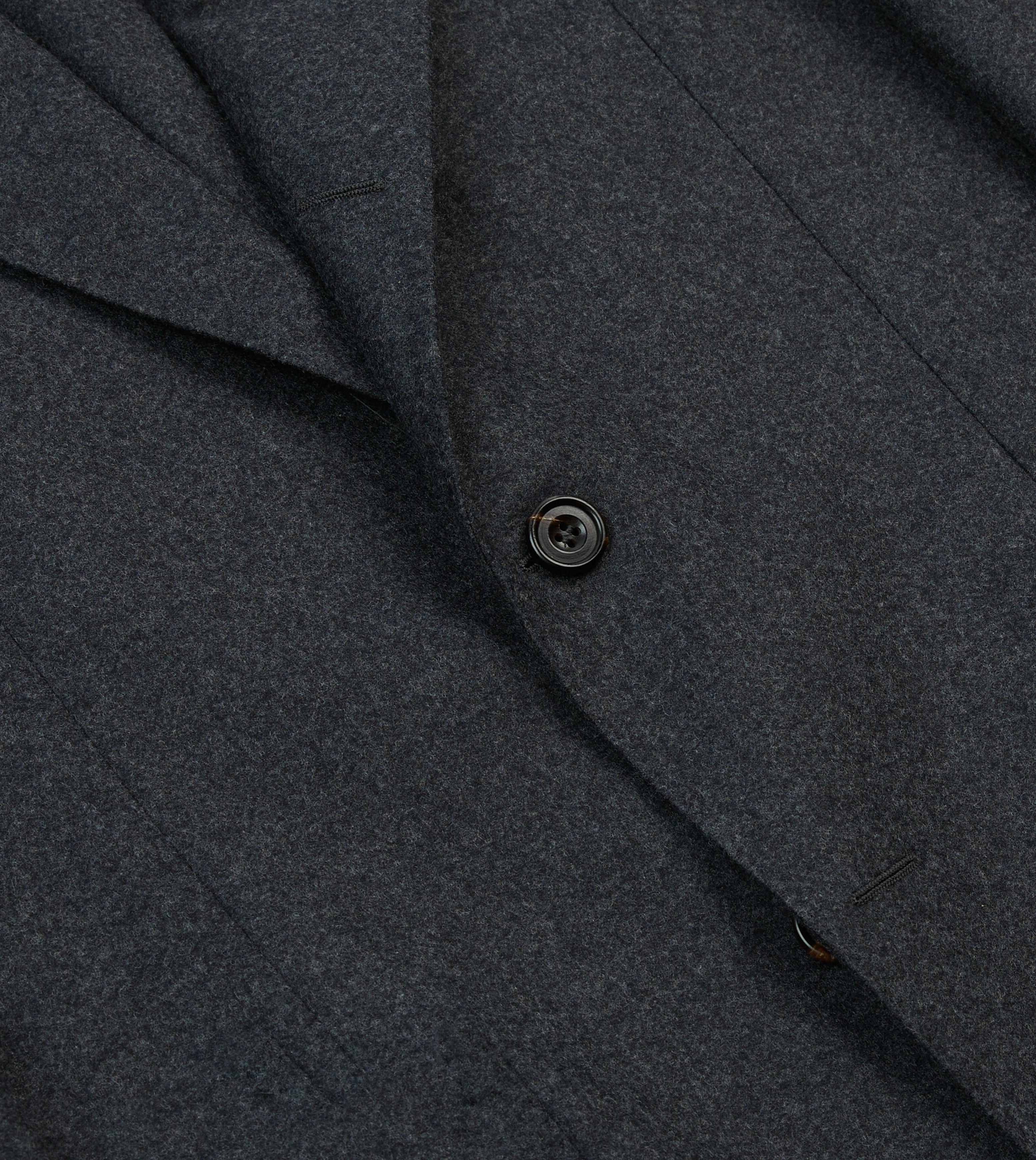 Comfortable Precision Grey Wool Flannel Tailored Jacket