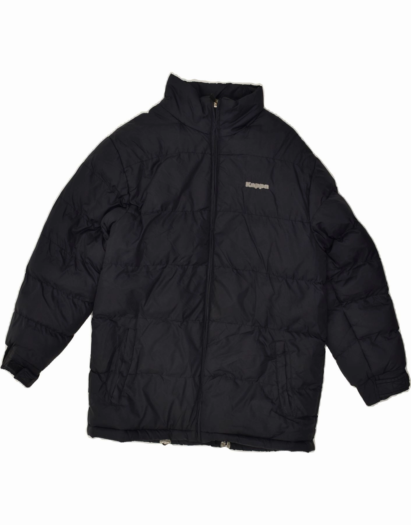 KAPPA Boys Graphic Padded Jacket 11-12 Years XL Black Polyester moonlight