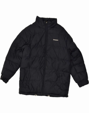 KAPPA Boys Graphic Padded Jacket 11-12 Years XL Black Polyester moonlight