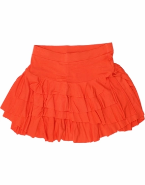 DKNY Girls Tiered Skirt 9-10 Years W25 Red Modal Balanced Shape Light Silhouette