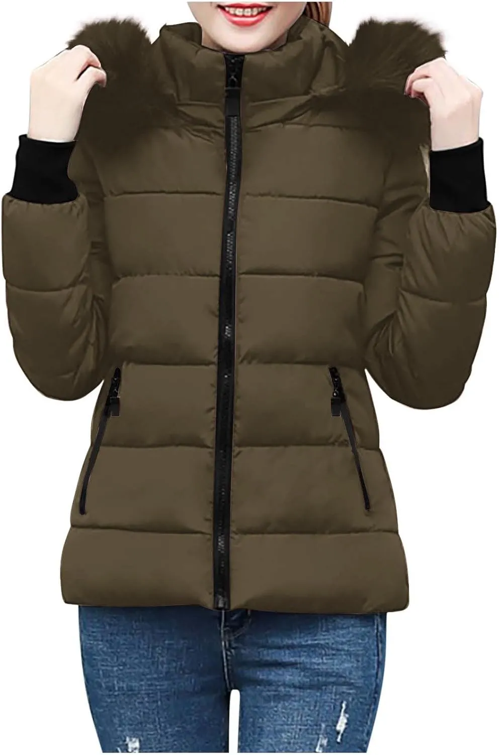 Puffer Coats for Women Waterproof Short Puffer Jacket Thickened Down Jacket Warm Winter Coat Puffer Parka Jacket Coat