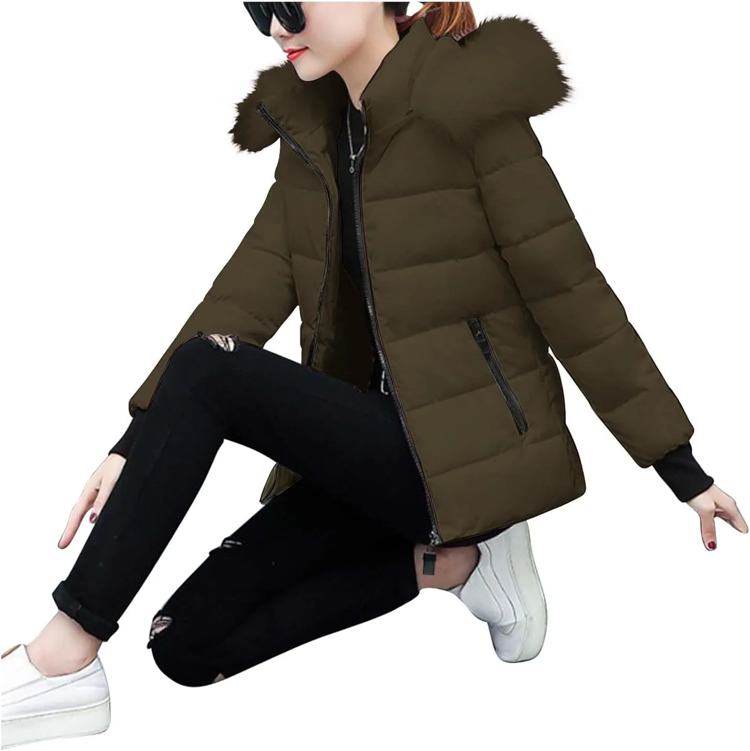 Puffer Coats for Women Waterproof Short Puffer Jacket Thickened Down Jacket Warm Winter Coat Puffer Parka Jacket Coat