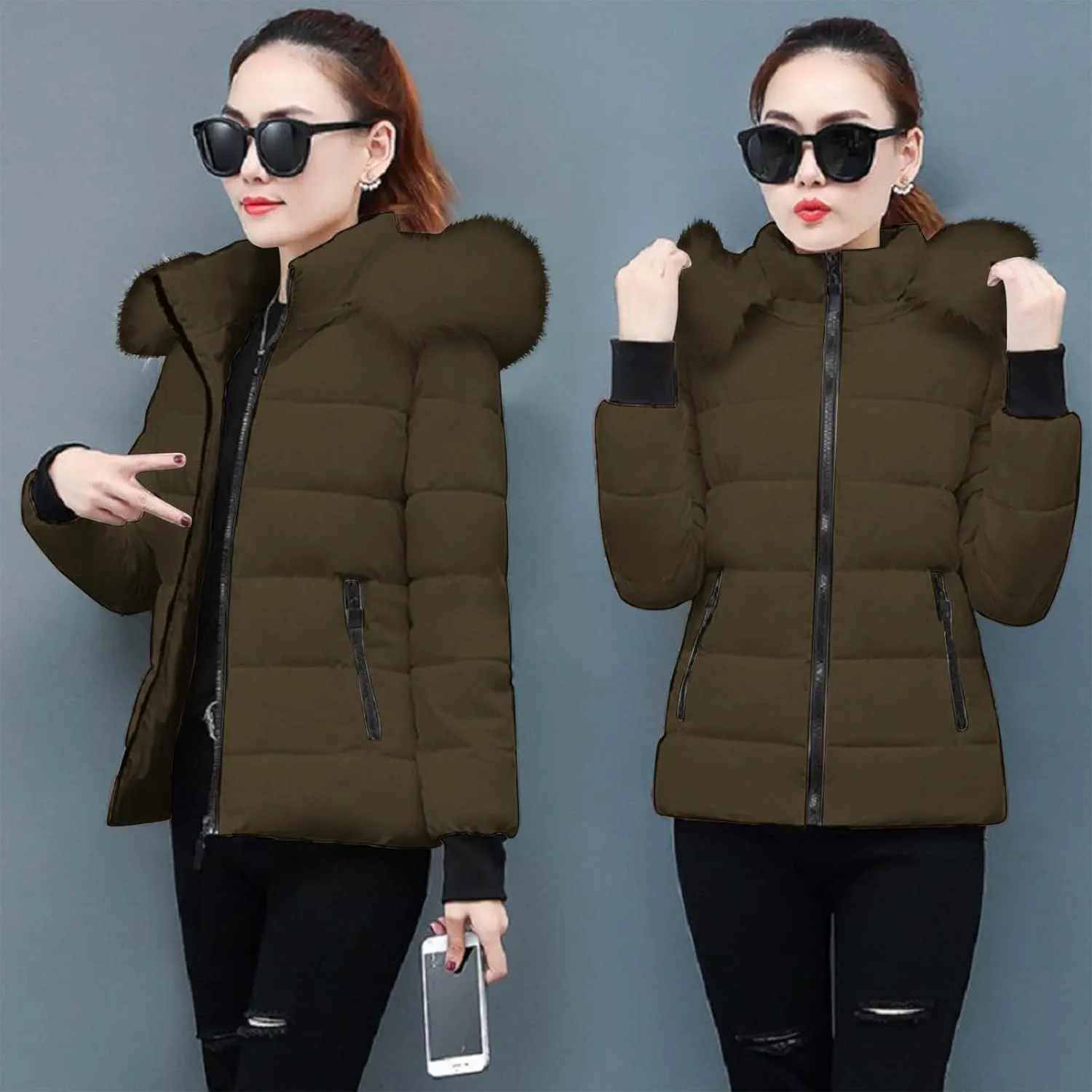 Puffer Coats for Women Waterproof Short Puffer Jacket Thickened Down Jacket Warm Winter Coat Puffer Parka Jacket Coat