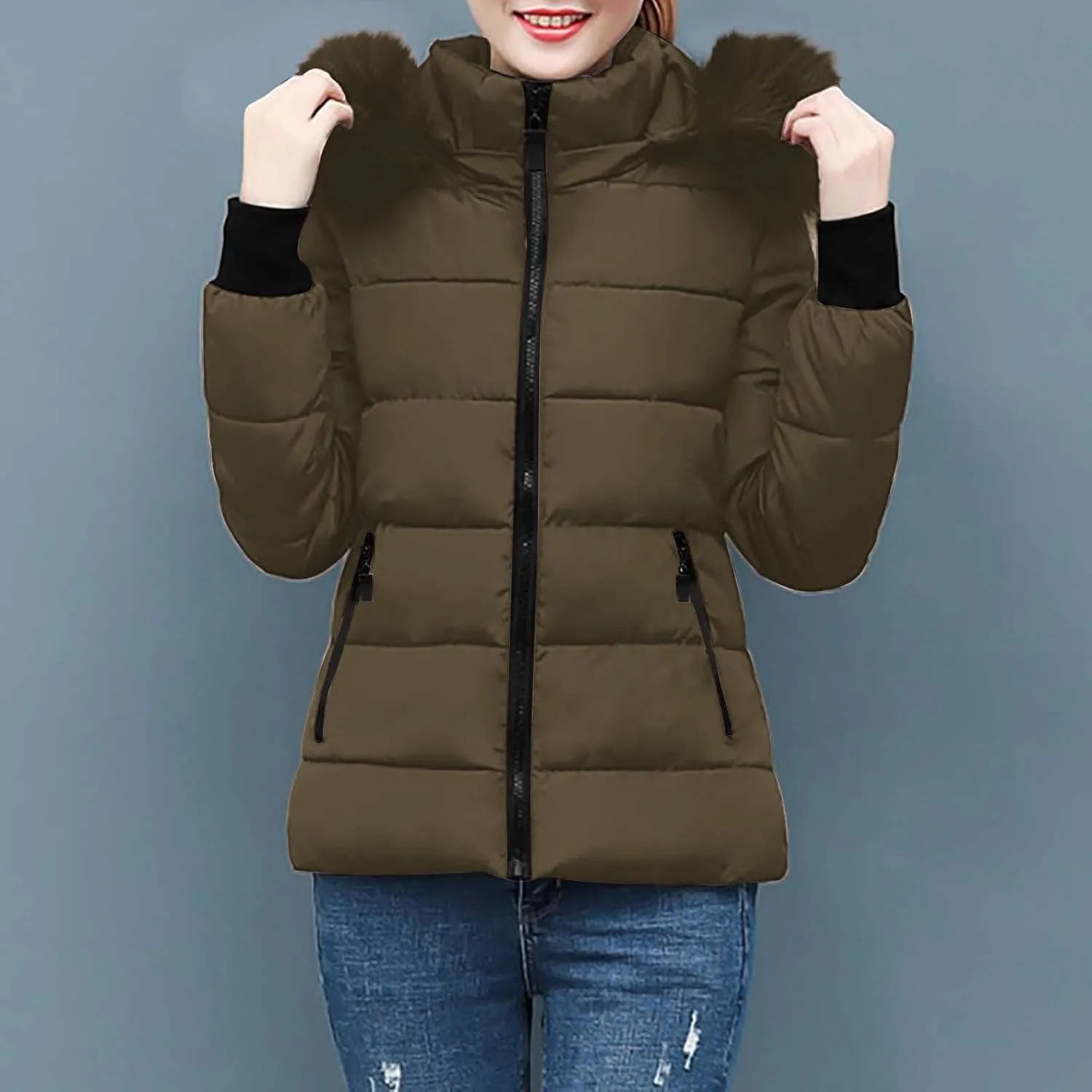 Puffer Coats for Women Waterproof Short Puffer Jacket Thickened Down Jacket Warm Winter Coat Puffer Parka Jacket Coat