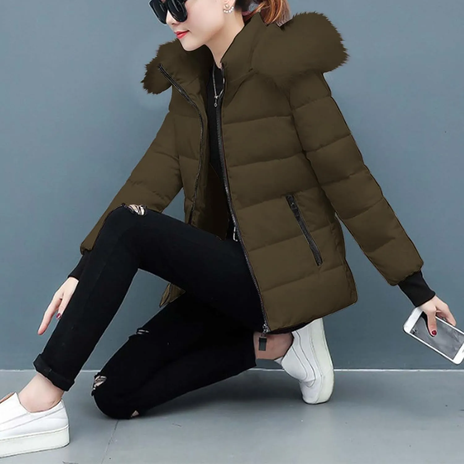 Puffer Coats for Women Waterproof Short Puffer Jacket Thickened Down Jacket Warm Winter Coat Puffer Parka Jacket Coat