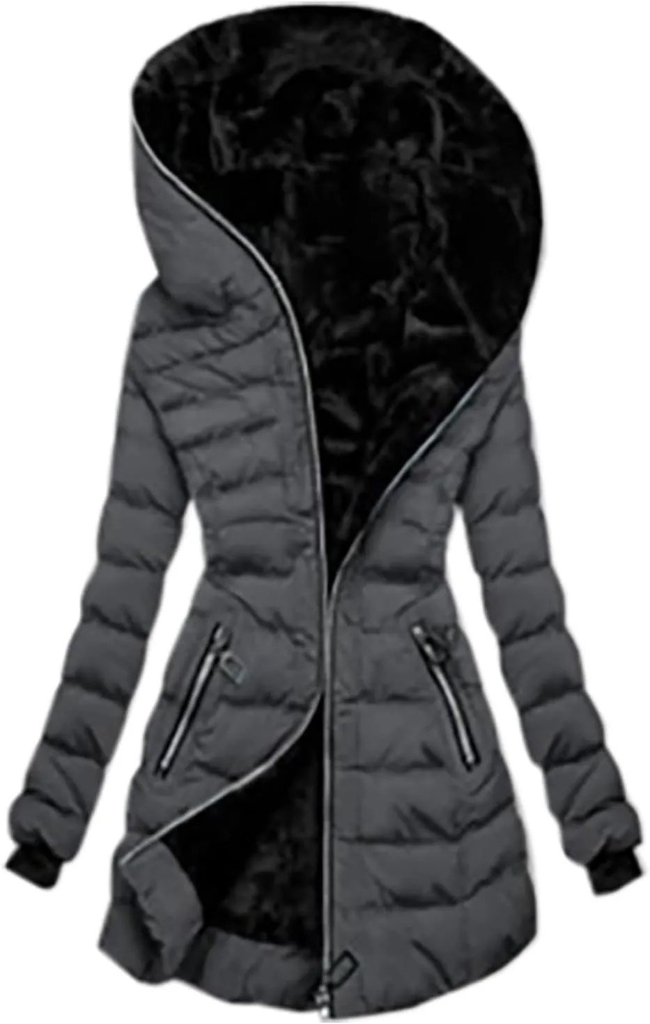 Puffer Jacket for Women 2024 Plus Size Casual Warm Down Coat Fleece Lined Thermal Padded Outwear Winter Daily Outfits