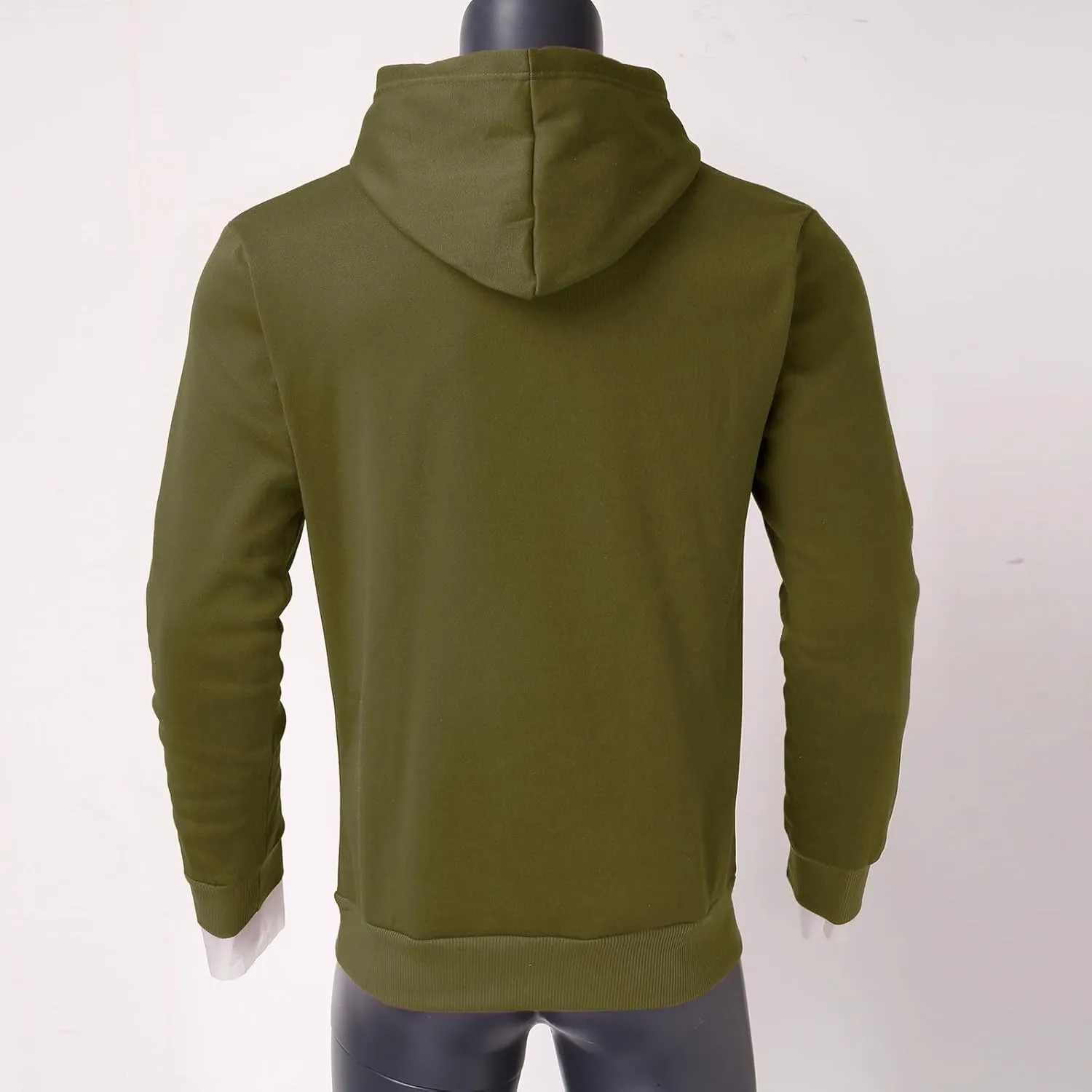 Pullover Hoodies for Men Solid Long Sleeve Drawstring Hooded Sweatshirt Trendy 2025 New Hoodies with Pockets